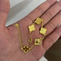 沙金四葉草手鍊女模擬金幸運草手環轉運珠兔子手鍊送女友