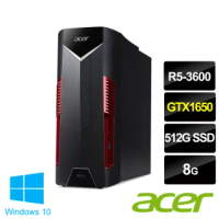 【Acer 宏碁】全新福利品 NITRO N50-110 R5 電競電腦(R5-3600/8G/512G SSD/GTX1650/W10)