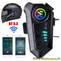 Bluetooth 5.3 Helmet Headset Wireless Hands-free Call IPX6 Waterproof Motorcycle Earphone MP3 Music Player Speaker for Moto