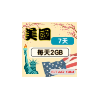 【星光卡 STAR SIM】美國上網卡7天 每天2GB 高速流量吃到飽(旅遊上網卡 美國 網卡 美國網路)