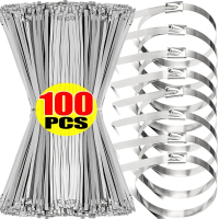 100Pcs Automatic Zip Tensioning Tool Cable Ties Plier Cable Ties Stainless Steel Hand Fastening Stra