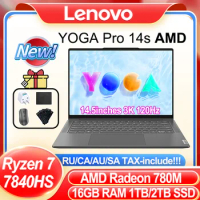 2023 Lenovo YOGA Pro 14s Slim Laptop AMD R7 7840HS Radeon 780M 16GB LPDDR5X RAM 1TB/2TB SSD 3K 120Hz Screen 14.5inches Notebook