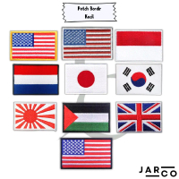 Emblem patch bordir gambar logo bendera berbagai negara patcch bordir tempel