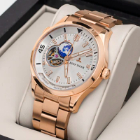 Reef Tiger/RT Mechanical Business Watch Automatic Men Top Brand Luxury Gold Stainless Steel Wrist Mens Fashion Watches RGA1693-2