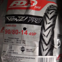 Ban Motor Matic Merk FDR, Ukuran 90/80-14 Genzi Pro Tubeless