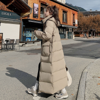 快速出貨/羽絨外套 長大衣 卡其色羽絨服女冬季新款超長款過膝到腳踝韓版藝考白鴨絨外套