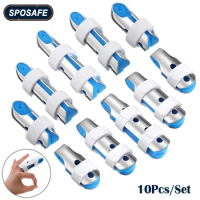 10PCS Finger Splint Brace Frog Phalanx Posture Corrector Aluminium Toad Finger Protect Support Recovery Injury Malleable Belt
