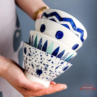 斗笠碗日式陶瓷單個可愛飯碗米飯小碗高腳吃飯創意個性家用獨立站