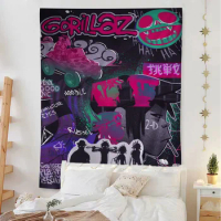 Gorillaz Printed Large Wall Tapestry Hanging Tarot Hippie Wall Rugs Dorm Home Decor