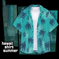 Grand Theft Auto GTA5 Men's High Quality Hawaiian Beach Short sleeved Shirt Tommy Same Style Shirt Summer New 2024
