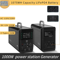 Portable Power Station 1000W Pure Sine Wave Solar generator Lifep04 battery solar portable power station