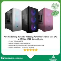 Casing Komputer Paradox Gaming Durandal Case CPU Mikro ATX Tempered Pink