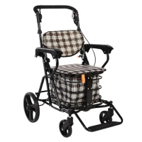 Lightweight Foldable Senior Rollator Walkers with Seat Footrest Combo Transport shopping cart Adult Walkers All Terrain walker