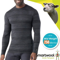 【SmartWool】男 NTS Mid 250 100%美麗諾羊毛 保暖圓領長袖上衣.衛生衣_SW016350-K42 層次黑