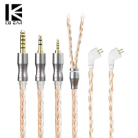KBEAR Expansion 24 Core 4N Silver Plated Copper Headset Cable 2.5/3.5/4.4mm 2Pin/QDC/MMCX/TFZ BLON BL-03 BL-01 KZ ASX ZSX ZAX