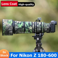 Lens Camouflage Coat For Nikon Z 180-600mm Waterproof Rain Cover Sleeve Case Nylon Cloth For NIKKOR Z 180-600 F5.6-6.3 VR