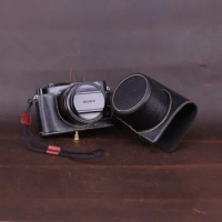 Genuine Leather Photo Camera Case Handmade Body Bag BOX Bottom Lens Cover For SONY RX1R2 RX1M2 RX1 rx1r RX1Rii Protective sleeve