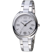 芬迪 FENDI Momento放射紋飾腕錶-銀x白/35mm