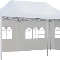 10x20 Ft Pop up Canopy Party Wedding Gazebo Tent Shelter with Removable Side Walls 4 Enclosure Walls with Transparent Windows