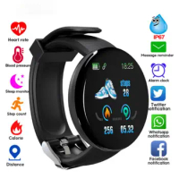 D18S Smart Watch Round Blood Pressure Heart Rate Monitor Men Fitness Android IOS Women Fashion Electron Clock2024 New