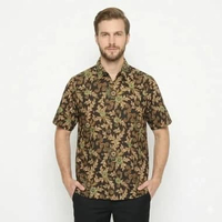 Batik Adikusuma Hem Batik Kembang Semanggi Lengan Pendek Pria Hijau 532546109 Hijau M