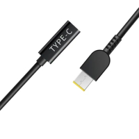 USB-C 65W Type-C Female to Square Slim Tip Charging Cable PD Charger Power Cord For Lenovo Yoga 2 Pro 13 Thinkpad