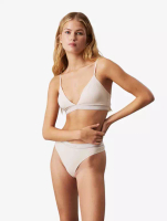 Calvin Klein Calvin Klein Underwear - Tonal Logo Cotton Lightly Lined Triangle Bra - Cream - brown