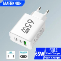 GaN Fast Charging 65W USB-C Charger Charger PD Quick Charge 3.0 Wall For Phone Adapter For iPhone 15 Xiaomi POCO Samsung Oneplus