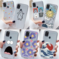 Leopard Print Case For Samsung Galaxy A21S Cover Soft Silicone Transparent Capa Shell Cute Animal Funda For Samsung A 21s Bags