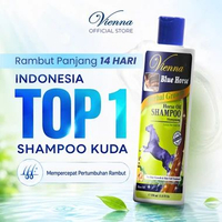 VIENNA BLUE HORSE SHAMPOO HERBAL GROWTH 350ML BOTTLE | SHAMPO UNTUK RAMBUT RONTOK, MEMPERCEPAT PERTU