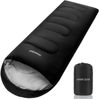 【日本代購】HAWK GEAR 耐寒-10度 防水 露營 信封型睡袋 黑色