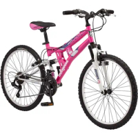 Full Dual-Suspension Mountain Bike for Kids, Featuring 15-Inch/Small Steel Frame and 21-Speed with 24-Inch Wheels Freight free
