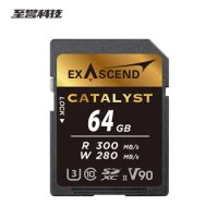 EXASCEND SD Card Flash Memory Card Speed 300MB/s SDXC U3 C10 Original Catalyst UHS-II V90 64GB 128GB 4K Video Card for Camera