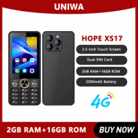 UNIWA HOPE XS17 4G Touch Screen Keypad Phone 3.5 Inch Android 8.1 Dual SIM Card 2GB RAM+16GB ROM 250