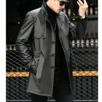 jaket kulit asli pria terlaris/ jaket kulit jubah original dari kulit asli jaket kulit asli panjang 