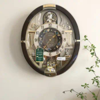 Japanese Seiko Music Crystal Wall Clock Nordic Living Room Noiseless Clock