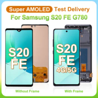 Tested Super AMOLED For Samsung Galaxy S20 FE G780 LCD Display S20 FE 5G G781 S20 Lite Touch Screen Ditigitizer Assembly Parts