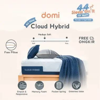 Domi Cloud Hybrid Mattress 28cm / Kasur Pocket Spring Green Tea Latex / Open-Cell Memory Foam 160 x
