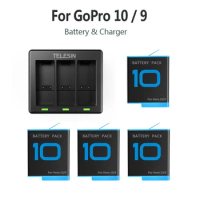 4pcs Accessories For GoPro 10 Battery Rechargeable Battery and Fast Smart Batteries Charger For GoPro Hero 9 10 Black Camera