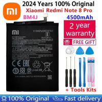 100% Original 4500mAh BM4J Battery For Xiaomi Redmi Note 8 Pro Note8 Pro Genuine Replacement Phone Batteries+Fast Shipping