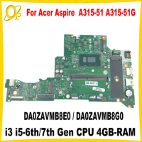 DA0ZAVMB8E0 DA0ZAVMB8G0 for Acer Aspire A315 A315-51 A315-51G Laptop Motherboard with i3 i5-6th/7th Gen CPU 4GB-RAM DDR4 Tested