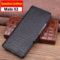 Phone Funda For Huawei Mate X3 Case Genuine Leather Flip Cover For Huawei Mate X3 Flip Leather Case with magnetic suction Buckle
