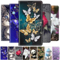 For iphone 12 Pro Max 3D Painted Leather Case For iphone 11 13 Pro Max 12 mini 11Pro Max Fundas Flip Wallet Stand Cover Cat Dog