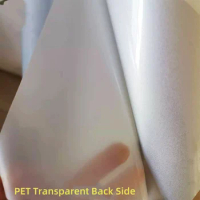 BHUNITY PET Transparent Backside Sticker Self Adhesive vinyl White Printable Reflective Film For Banner Decoration