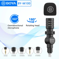 BOYA BY-M100 Wired Condenser Mini Direct Microphone for PC iphone Type-C DSLR Camera Streaming Blogger Audio Video Recording