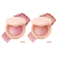 บลัชออนผงกลิตเตอร์นุ่ม PHOFAY บลัชออนเรืองแสง บลัชออนผงแต่งหน้าสีพีช Super June Plus Blend น้ำหนักเบ