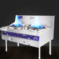 Stove With Oven Burner Industrial Two Wok Gas Range Stove Restaurant Equipments Chinese Wok Burner Stand Burner Cooker Gas Stove