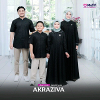 NEW SARIMBIT 2026 AKRAZIVA DAVIN BLACK BY MUTIF/ Muslim Lebaran Keluarga Gamis Pasangan Couple