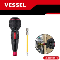 VESSEL Ball Grip Electric Cordless Screwdriver with Interchangeable Handle Rechargeable Screwdriver 