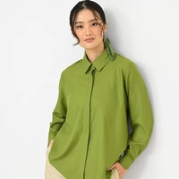 Geulis.id DAILY SHIRT BRIGHT SERIES (12 warna) KEMEJA KERJA / KEMEJA ANTIKUSUT / KEMEJA POLOS S KIWI